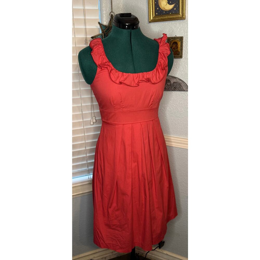 Coral Peasant Dress